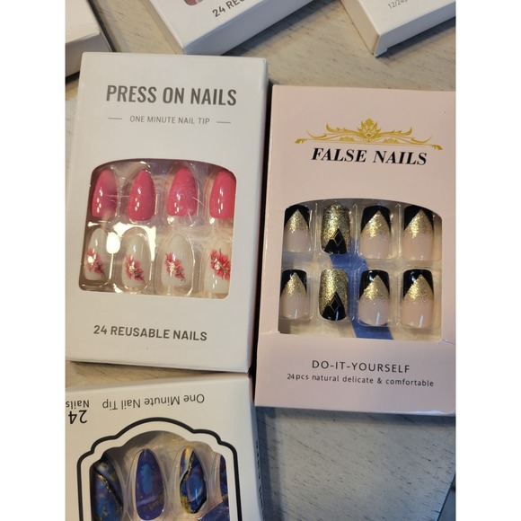 Press On Nails Lot Of 54 Packs Of Nails New Random Shapes And Sizes - Picture 16 of 16